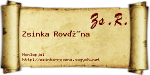 Zsinka Rovéna névjegykártya